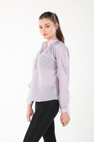 LILA HALF BUTTON THIN SHIRT - photo 1