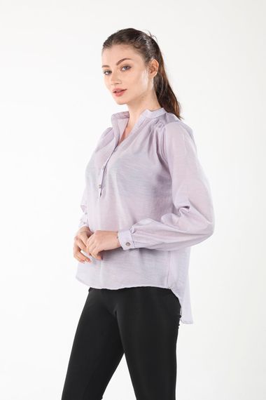 LILA HALF BUTTON THIN SHIRT - photo 2