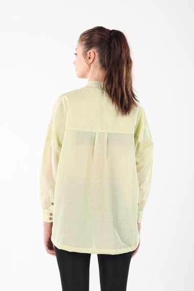 YELLOW V-COLLAR BUTTONLESS COMFORTABLE THIN SHIRT - photo 2