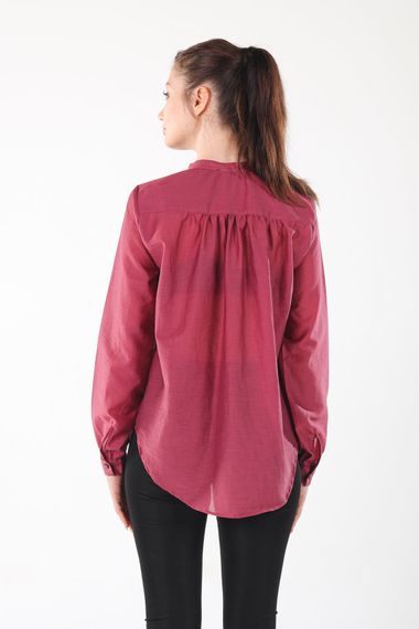 DRIED ROSE HALF BUTTON THIN SHIRT - photo 1