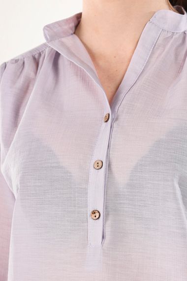 LILA HALF BUTTON THIN SHIRT - photo 5