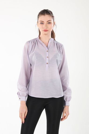 LILA HALF BUTTON THIN SHIRT - photo 4