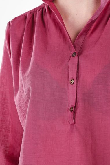 DRIED ROSE HALF BUTTON THIN SHIRT - photo 5