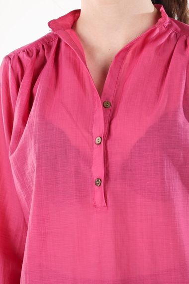 PINK HALF BUTTON THIN SHIRT - photo 5