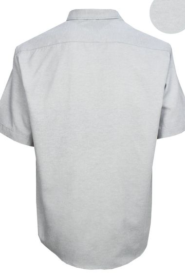 Мужская серая рубашка больших размеров Varetta с коротким рукавом - фото 4