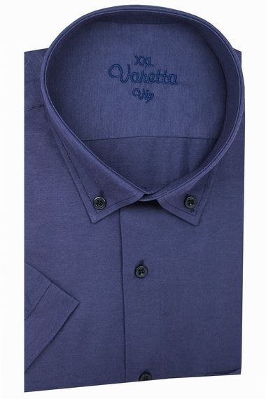 Varetta Мужская темно-синяя рубашка больших размеров с коротким рукавом - фото 1