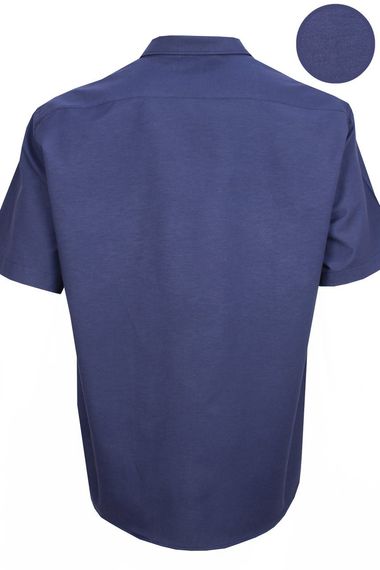 Varetta Мужская темно-синяя рубашка больших размеров с коротким рукавом - фото 4