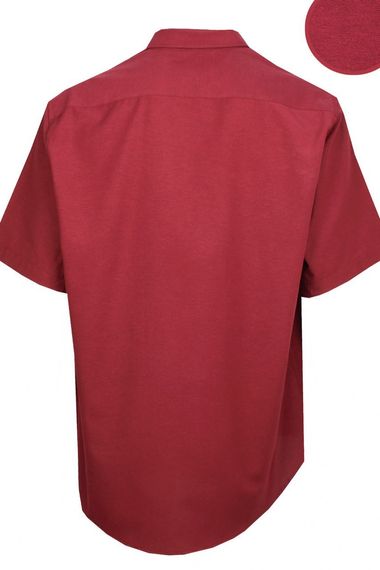Мужская бордовая хлопковая рубашка Varetta с короткими рукавами больших размеров - фото 4