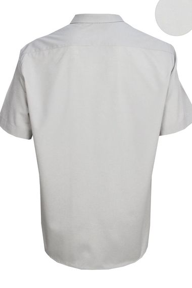Мужская серая рубашка из хлопкового атласа Varetta большого размера с коротким рукавом - фото 4