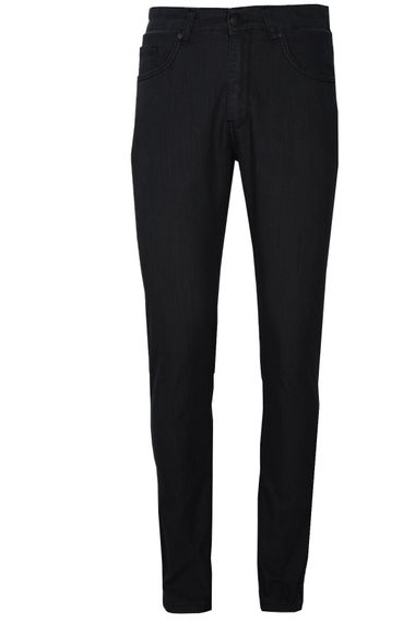 Мужские летние джинсы из тенселя Varetta черного цвета с карманами и верхними карманами - фото 1