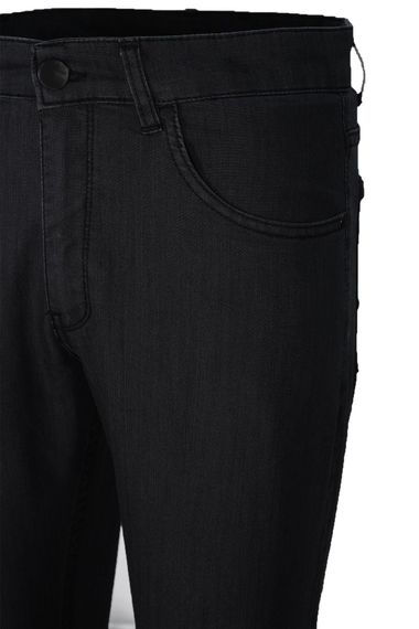 Мужские летние джинсы из тенселя Varetta черного цвета с карманами и верхними карманами - фото 4