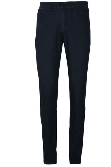 Мужские летние тенселевые джинсы Varetta темно-синие с верхними карманами и карманами - фото 1