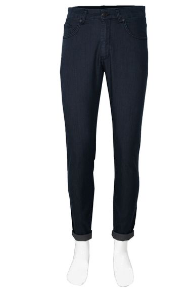 Мужские летние тенселевые джинсы Varetta темно-синие с верхними карманами и карманами - фото 2