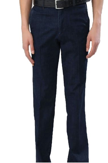 Мужские летние темно-синие джинсы Varetta из тенселя с боковыми карманами - фото 1