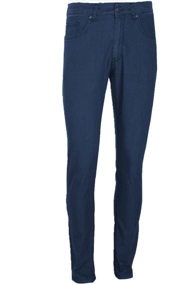 Мужские летние тенселевые джинсы Varetta темно-синие с верхними карманами и карманами - фото 2