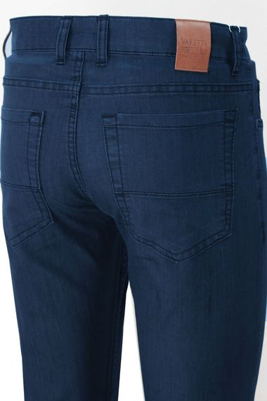 Мужские летние тенселевые джинсы Varetta темно-синие с верхними карманами и карманами - фото 4