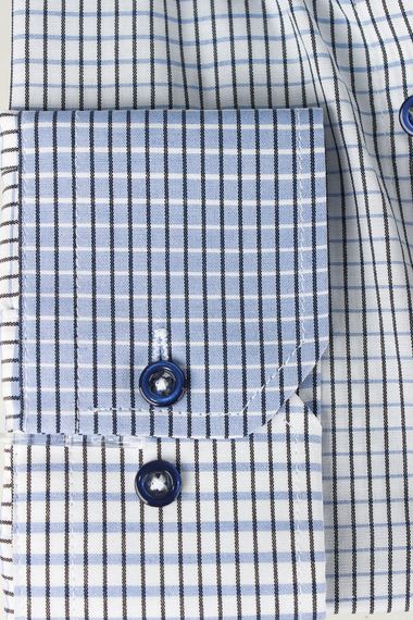 قميص رجالي من Varetta ذو مربعات باللون الأزرق وأكمام طويلة - صورة 4
