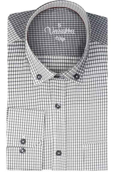 Varetta Men's Gray Checkered Long Sleeve Shirt - photo 2