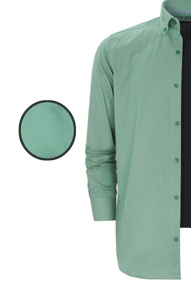 Varetta Men's Pastel Green Solid Color Long Sleeve Shirt - photo 3