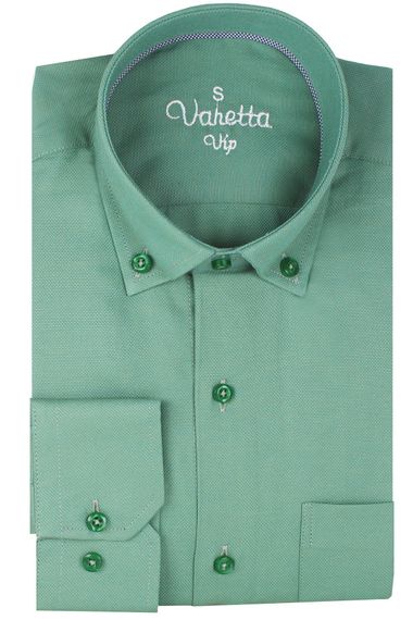 Varetta Men's Pastel Green Solid Color Long Sleeve Shirt - photo 1