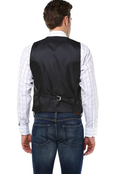 Navy Blue Vest Men's Slim Cut - photo 4