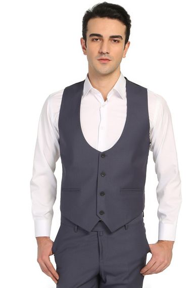 Men's Vest Slim Fit Cut Gray - photo 1