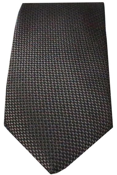 Men's Chocolate Brown Dobby Eyelet Pattern Narrow Tie