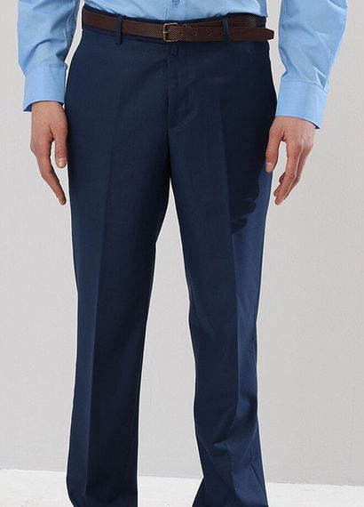 Men's Light Navy Blue Polyviscon Fabric Trousers - photo 2