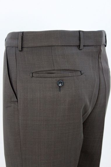 Men's Brown Fabric Trousers - photo 2