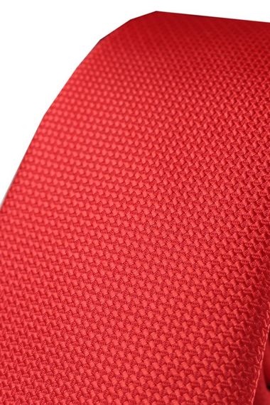 Men's Red Dobby Eyelet Pattern Narrow Tie