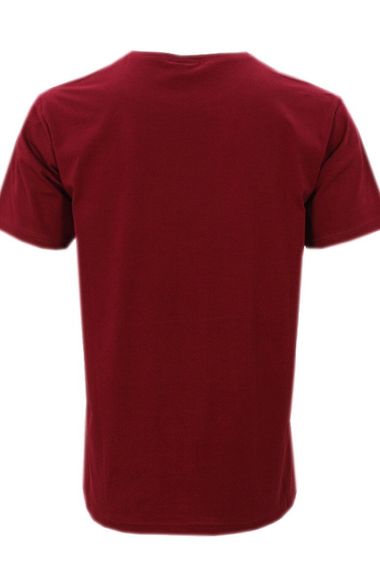 Men's Claret Red Plus Size Short Sleeve Lycra Regolar Cut Men's T_Shirt - photo 3