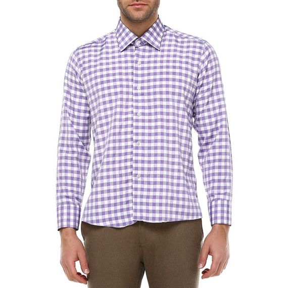 Men's Slim Fit Lilac Striped Long Sleeve Shirt - photo 2