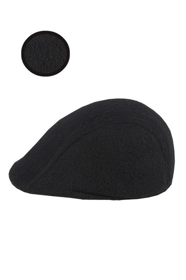 Men's Cap Cashmere Wool Black Winter Ear Hat - photo 3