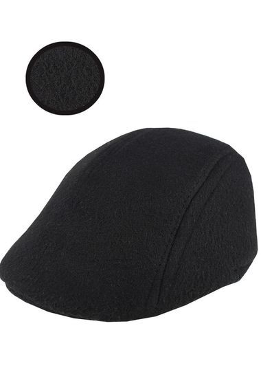 Men's Cap Cashmere Wool Black Winter Ear Hat - photo 1