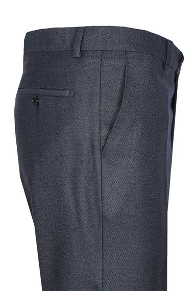 Men's Midnight Blue Polyviscon Fabric Trousers - photo 2