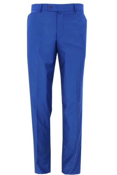 Men's Light Blue Polyviscon Fabric Trousers - photo 2