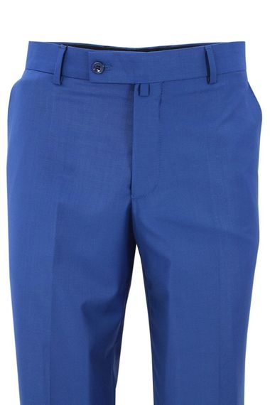 Men's Light Blue Polyviscon Fabric Trousers - photo 1