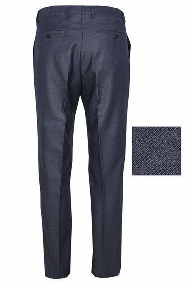 Men's Midnight Blue Polyviscon Fabric Trousers - photo 3