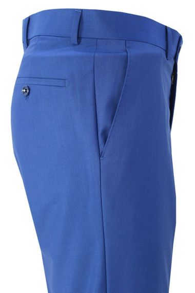 Men's Light Blue Polyviscon Fabric Trousers - photo 3