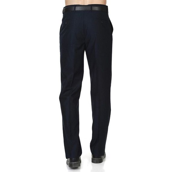 Men's Dark Navy Blue Polyviscon Fabric Trousers - photo 3