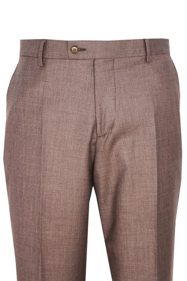 Men's Cinnamon Color Polyviscon Fabric Trousers - photo 1