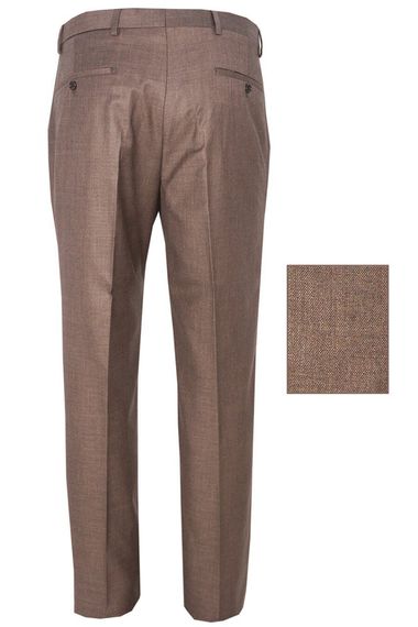 Men's Cinnamon Color Polyviscon Fabric Trousers - photo 4