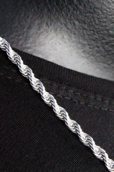 Men's Silver Steel Chain Necklace