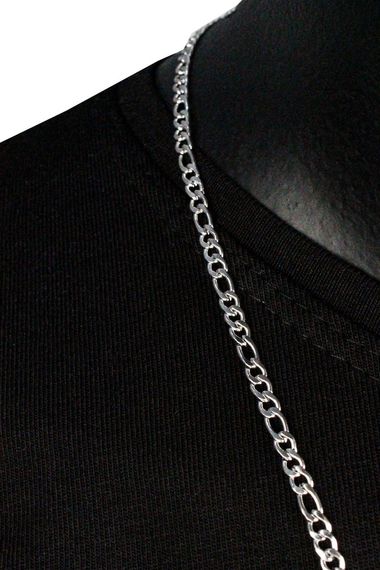 Men's Gray Steel Chain Necklace