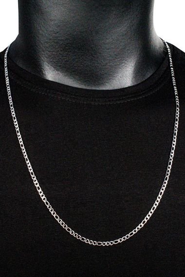 Men's Gray Steel Chain Necklace