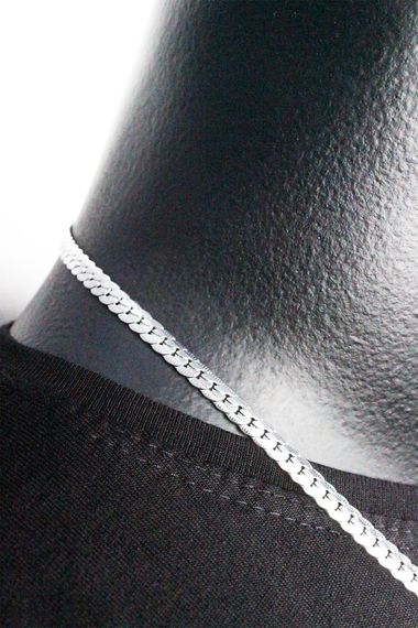 Men's Gray Silver Steel Chain Necklace