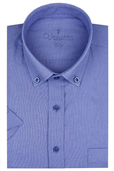 Varetta Men's Blue Short Sleeve Plus Size Cotton Shirt - photo 1