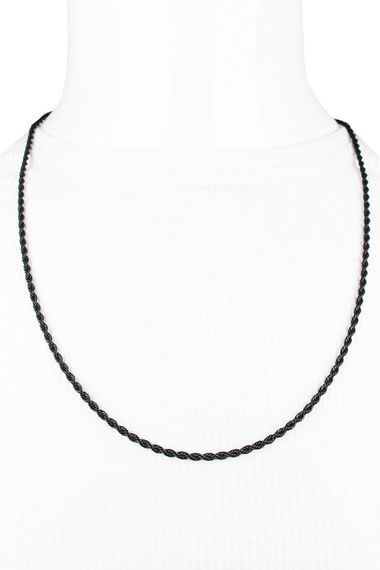 Men's Black Steel Chain Necklace