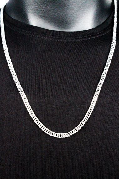 Men's Silver Silver Steel Chain Necklace