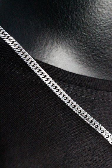 Men's Silver Silver Steel Chain Necklace